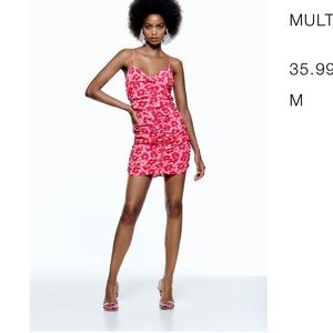 ZARA FLORAL PRINT DRAPED DRESS MULTICOLORED - REF. 9006/154